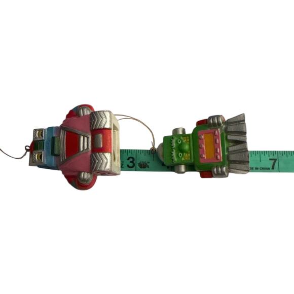 RARE Vintage 1985 Enesco Robot Hanging Ornament Style Collectible Pink & Green - Picture 7 of 7